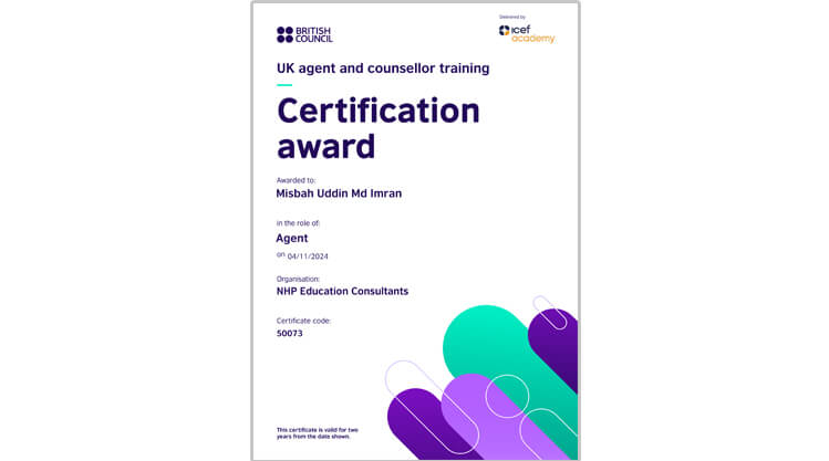 Staff 1 British Council Certificate