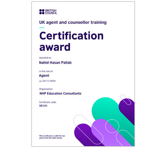 British Council Agent Certificate - NHP