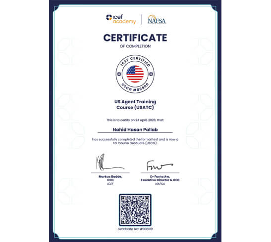 ICEF USATC Agent Certificate - NHP